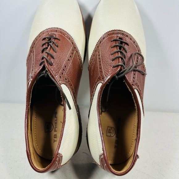 TB Phelps David Oxford Saddle Shoes Ivory / Walnut  size 12 main image 7